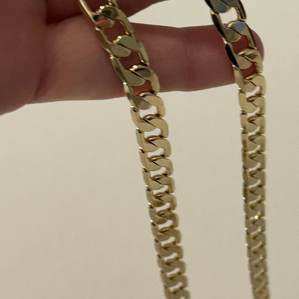 Gold plated Cuban link chain, gold plated men’s chain, Cuban link chain 29” - Picture 7 of 9